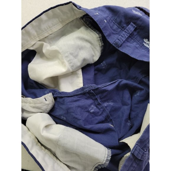 J. Crew Gramercy Men's 38 Navy Surf Car Print Chino Shorts Slit Pockets 8.5" Ins - Picture 6 of 10